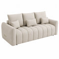 Divano tre posti in tessuto con cuscini beige