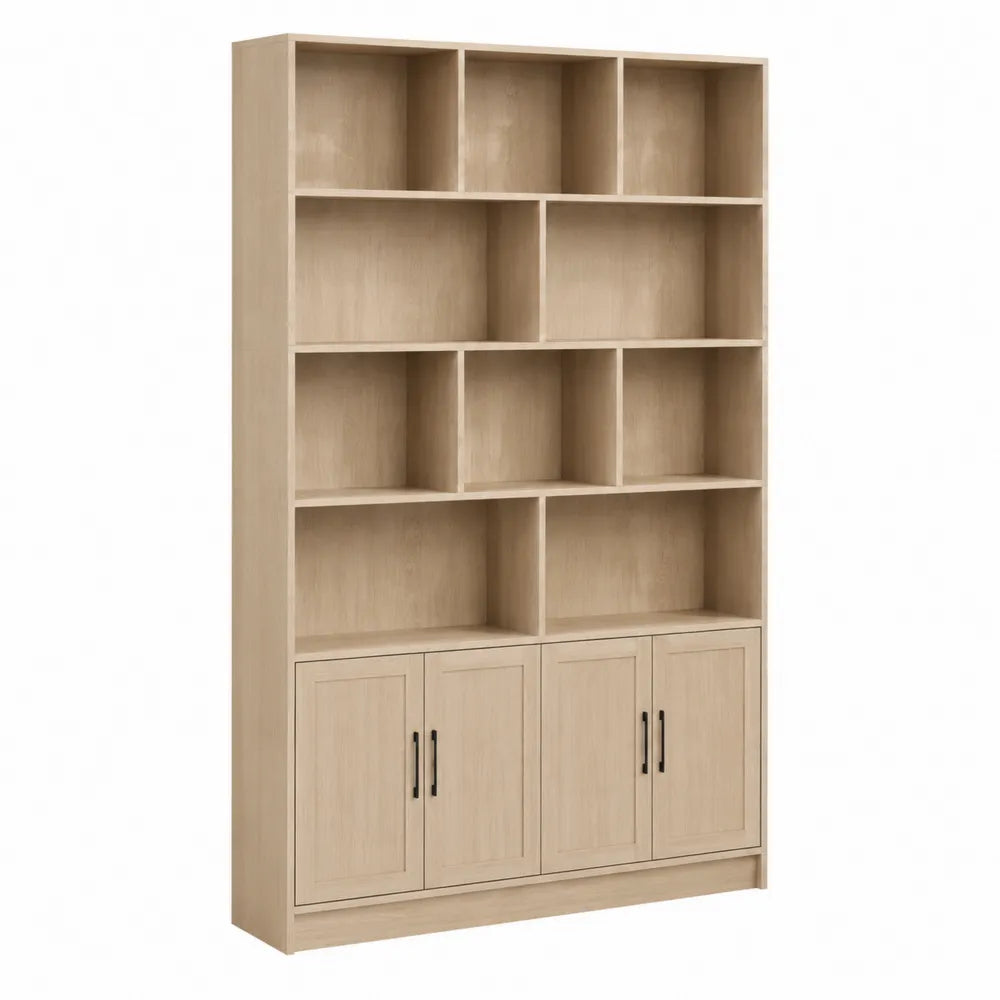 Libreria in MDF con ripiani e ante, 180 cm x 120 cm x 30 cm