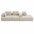 Divano modulare in tessuto bouclè beige