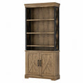 Libreria in legno massello e metallo marrone e nero 180x90x40 cm