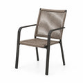 Sedia da esterno in metallo e corda marrone 85x56x60 cm