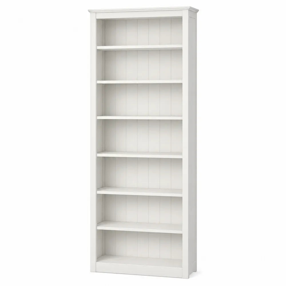 Libreria in MDF bianco con 6 ripiani