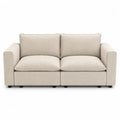 Divano in tessuto beige a 2 posti con rivestimento sfoderabile